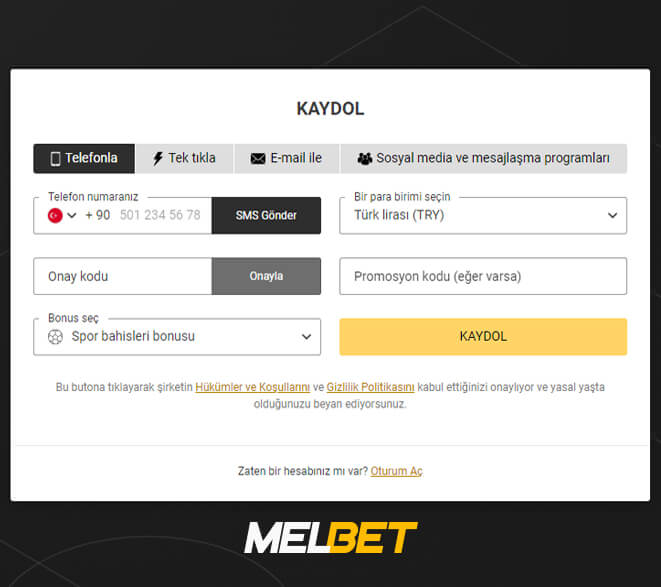 Melbet Üyelik